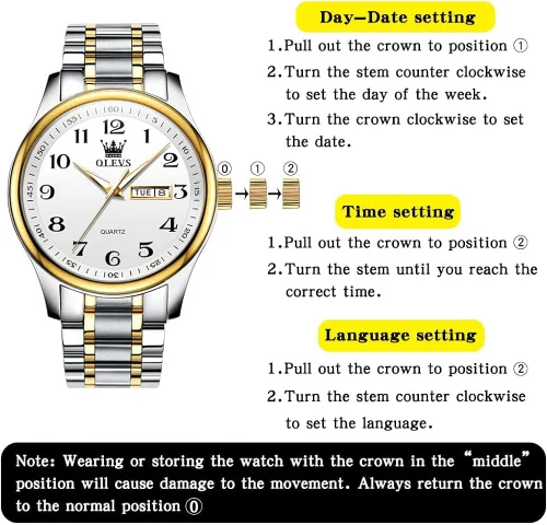 Miniatura 6 de OLEVS Reloj de negocios de lujo esfera grande fácil de leer reloj analógico de cuarzo con fecha de día relojes clásicos impermeables con números