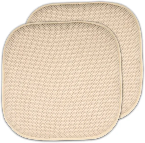 Miniatura 25 de Sweet Home Collection Cojines de espuma viscoelástica para silla, antideslizantes, diseño de panal de abeja, 16 x 16 pulgadas, paquete de 2