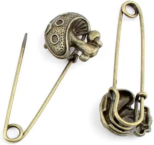 5 Pieces Jewelry Making Findings Antique Bronze Charms FL21902 Mushroom Pin Brooch Craft Lots Repair Supplies