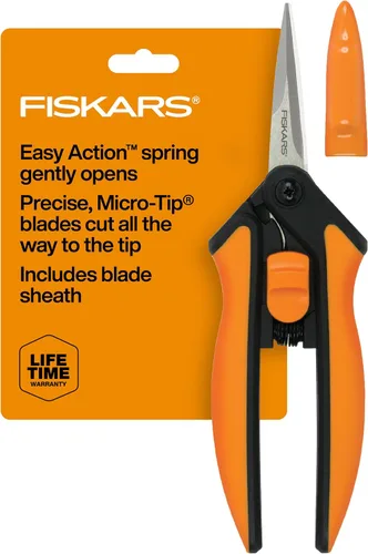 Miniatura 17 de Fiskars 399241-1002 Tijeras de podar con micro puntas, cuchillas antiadherentes, 2 unidades, naranja
