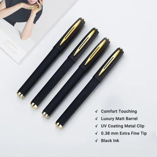 Miniatura 3 de Penagic Bolígrafos P-223A, bolígrafos de gel de punta fina [0.015 in] tinta negra, bolígrafos con diseño mate, bolígrafos de papelería