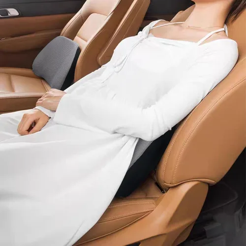 Miniatura 7 de Almohada Lumbar Súper Cómoda, Almohada de Soporte Lumbar para Alivio del Dolor de Espalda con Correa Ajustable, 100% Espuma Viscoelástica y Funda