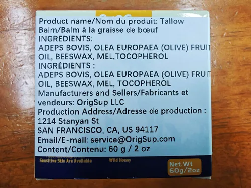 Miniatura 5 de Bálsamo de sebo de res para el cuidado de la piel - Aceite corporal hidratante completamente natural con miel y cera de abejas - Sebo de vacas