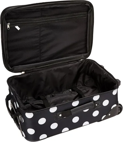Miniatura 5 de Rockland Vara Softside - Juego de equipaje vertical de 3 piezas, Punto Negro, Vara Softside Juego de equipaje vertical de 3 piezas