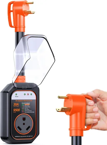 Miniatura 16 de GEARGO Protectores contra sobretensiones RV de 30 amperios, 12000 julios, analizador de circuitos de RV, protección contra sobretensiones IP68