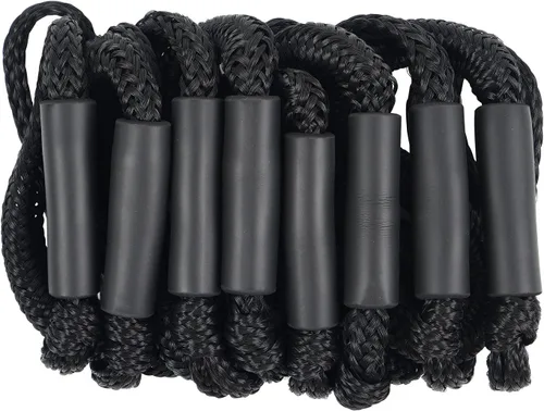 Miniatura 6 de Cuerda de amarre para barco de 4 pies, color negro, paquete de 4