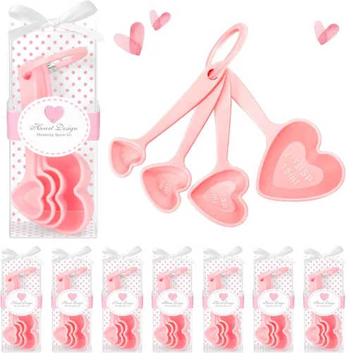 Miniatura 10 de Juego de 50 cucharas medidoras de corazón, recuerdos de boda a granel para invitados, regalos de despedida de soltera, cuchara medidora de cocina