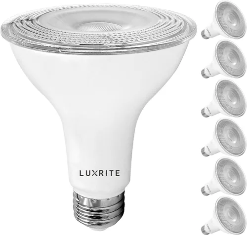 Miniatura 10 de LUXRITE PAR30 Bombilla LED de Inundación de Cuello Largo, Equivalente a 75W, 5 Colores Seleccionables 2700K-5000K, 850 Lúmenes, 10W, Bombilla LED