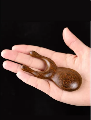Miniatura 7 de OULIGET Herramientas de masaje Gua Sha de madera natural antiestática, herramienta Gua Sha facial de madera para ojos, herramienta de masaje manual