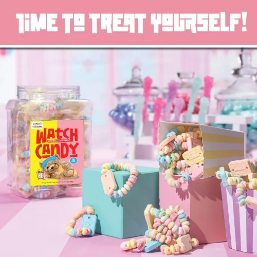 Miniatura 5 de 4YoreElves - 50 relojes de pulsera de caramelos, joyas nostálgicas envueltas individualmente, deliciosos y perfectos para recuerdos de fiesta