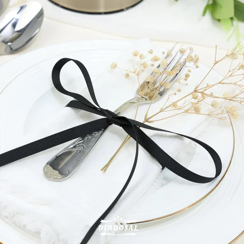 Miniatura 7 de Cinta de grogrén negro de 3/8 pulgadas a granel de 100 yardas, cinta de tela negra sólida para manualidades, envoltura de regalos, lazos