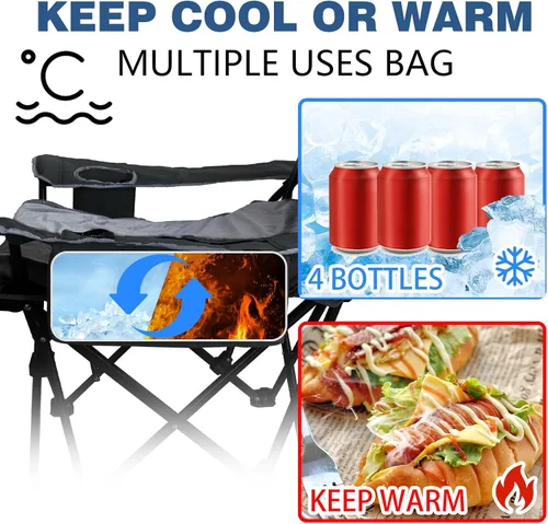 Miniatura 4 de Silla de camping reclinable de 4 posiciones con reposapiés, cómoda para adultos, tumbona plegable de 265 libras, silla de playa de malla con bolsa