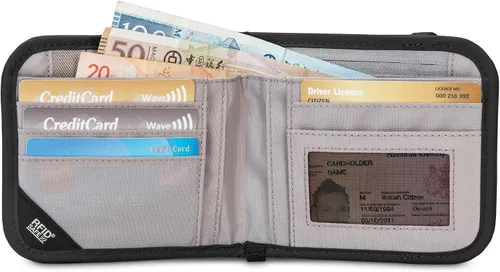 Miniatura 2 de Pacsafe Rfidsafe V100 - Cartera plegable con bloqueo RFID antirrobo, Negro -, Rfidsafe V100 - Cartera plegable con bloqueo RFID antirrobo