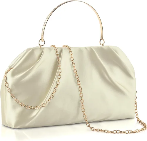 Miniatura 10 de ERKOON Clutch Purse for Women Elegant Pleated Evening Bag Crossbody Shoulder Handbag Envelope Bag with 2 Detachable Chain