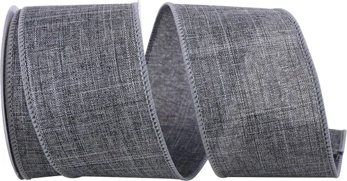 Miniatura 5 de Cinta Reliant Ribbon 92573W-031-09K para borde con alambre Everyday Linen Value, 1-1/2 pulgadas x 50 yardas, color negro