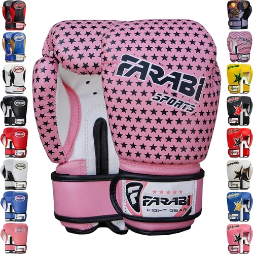 Miniatura 20 de Farabi - Guantes de boxeo para niños, para Muay Thai, Kick Boxing, entrenamiento, MMA, saco de boxeo