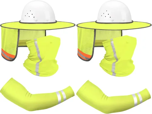 Miniatura 11 de SATINIOR 8 unidades de sombrero duro de ala completa para el sol, protección solar, protección para el cuello, polaina para el cuello, bufanda Gris