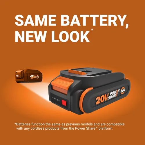 Miniatura 5 de Batería WORX de 20 V PowerShare de iones de litio de 2.0 Ah, 1 pieza, WA3669