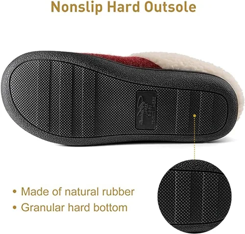 Miniatura 4 de Wishcotton Pantuflas de casa Sherpa con espuma viscoelástica para mujer para interiores y exteriores