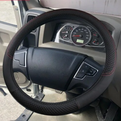 Miniatura 3 de Funda de cuero para volante de auto, camioneta y furgoneta, ajuste universal para 14, 15, 16, 17, 18, 19 pulgadas, máxima adherencia