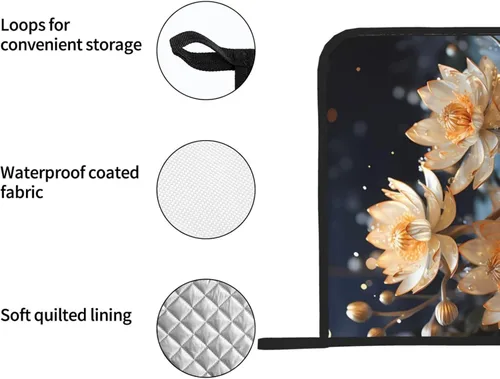 Miniatura 5 de Soportes para ollas de loto blanco bohemio para cocina, resistentes al calor, antideslizantes, almohadillas calientes para cocinar y hornear