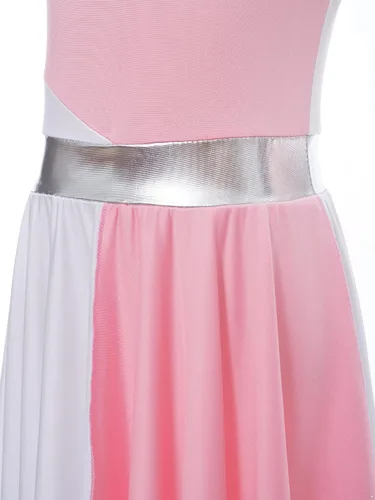 Miniatura 156 de CHICTRY Vestido de baile lírico sin mangas asimétrico para niñas, disfraz de adoración litúrgica contemporánea
