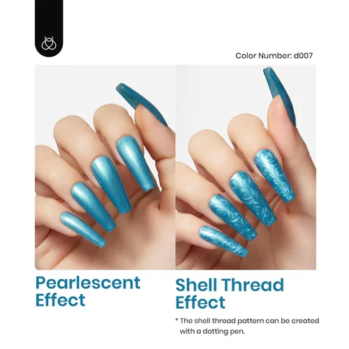 Miniatura 3 de Beetles - Juego de esmaltes en gel azul - Colección Mermaid Treasures, esmalte con perlas brillantes en colores azul marino y azul oscuro, diseño