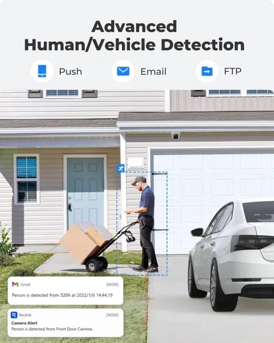 Miniatura 10 de REOLINK Cámara de seguridad para exteriores, cámara de vigilancia IP PoE, detección inteligente de seres humanos/vehículos, funciona con hogar Negro