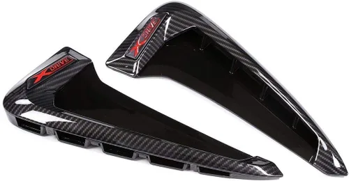 Miniatura 3 de Para BMW X5 F15 2014 2015 2016 2017 Car styling ABS Chrome lateral Wing Fender Air Guide Vents Frame Trim Accesorios (Negro+rojo)