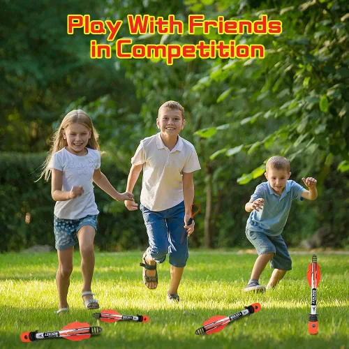 Miniatura 5 de VATOS Juguetes lanzadores de tirachinas para niños, cohete de espuma Sky Scream con 2 paquetes y 1 lanzador Dispara hasta 250 pies de actividad