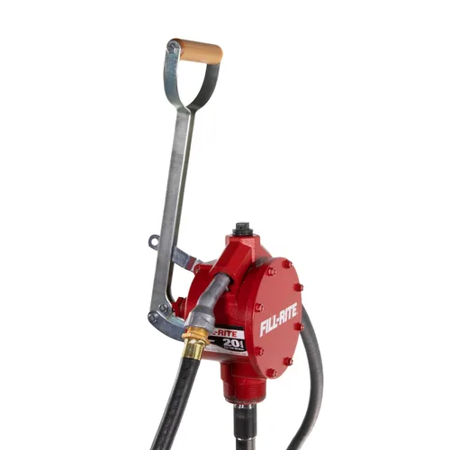 Miniatura 2 de Fill-Rite FR152 bomba de mano de pistón con manguera y boquilla, color rojo