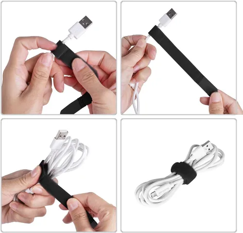 Miniatura 6 de Avantree Paquete de 20 soportes organizadores de cables reutilizables, correas de sujeción para auriculares, auriculares, teléfonos, electrónica