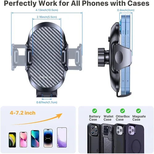 Miniatura 3 de Miracase 2025 Soporte Universal para Teléfono de Coche con Portavasos, [Girable y Ajustable] Soporte de Coche con Cuello Largo Compatible