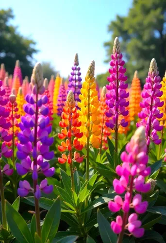 Miniatura 2 de Semillas de altramuz alto multicolor mezcla de más de 50 semillas para cultivar plantas perennes en las zonas 4-8 para plantar en primavera u otoño