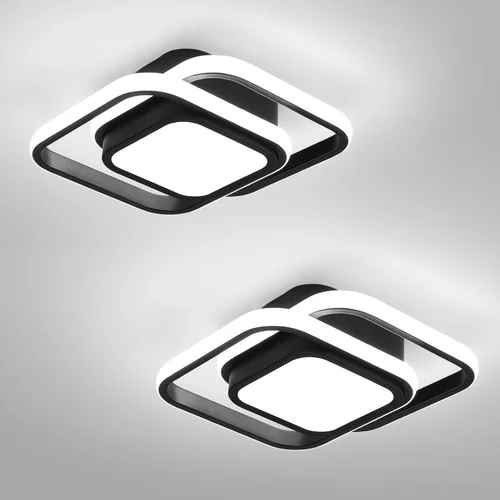 Miniatura 15 de CANEOE Lámpara de Techo Cuadrada para Pasillo, 6000K Blanco Frío Luz de Techo Moderna de Montaje al Ras, Accesorios de Iluminación LED Cromados