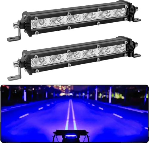 Miniatura 11 de Barra de luz LED verde de una sola fila de 7 pulgadas, 18 W, luces antiniebla, luces antiniebla de conducción de trabajo, 12 V, 24 V, ultrafina