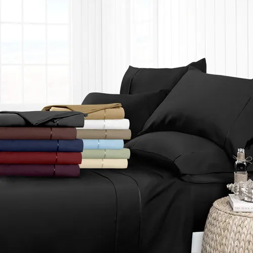 Axia Linen & things Primium - Sábana encimera de 100 % algodón egipcio de 3 piezas, 650 hilos, tamaño individual, con nuevo color negro y patrón