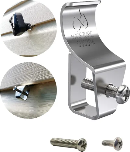 Ganchos laterales de vinilo (paquete de 12) – Tornillos resistentes sin agujeros, colgador de acero inoxidable para montar cámara de seguridad del