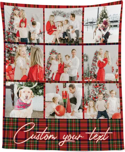 Miniatura 6 de Manta Personalizada de Fotos y Mensajes Collage Manta Throw - Perfecta para el Día de San Valentín para Ella, Él, Amigos - Foto Personalizada