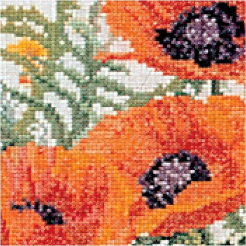 Miniatura 2 de Thea Gouverneur - Kit de punto de cruz, amapolas naranjas, Aida, 16 unidades, kit de bordado para adultos, hilos de bordado DMC y otros suministros