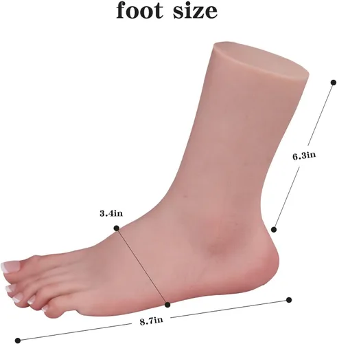 Miniatura 6 de 1:1 par de pies femeninos modelo de silicona suave arrugas en las plantas de los pies, maniquí de tamaño real estilo ballet con uñas