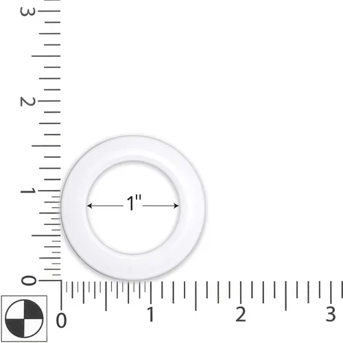 Miniatura 3 de Cortina con arandelas 1 pulgada, diámetro del plástico interior 8/Pkg Blanco