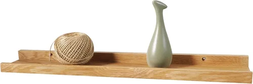 Miniatura 17 de Estantes flotantes montados en la pared, estantes de pared de 12 pulgadas para decoración y almacenamiento, estante de madera de roble macizo Natural