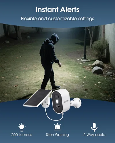 Miniatura 6 de ARCCTV Cámara de Seguridad Inalámbrica para Exteriores, Cámara WiFi de 4MP con Batería Recargable Alimentada con Panel Solar, Detección