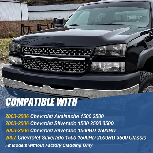 Miniatura 7 de Auto Dynasty Conjunto de faros LED DRL compatible con Chevy Avalanche Silverado 1500-3500 2003-2007, repuesto de faros delanteros laterales