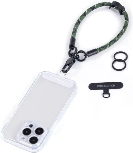 Correa de muñeca para teléfono 1, pestaña de correa 2, pulsera para teléfono, correa de muñeca, soporte para llaves, llavero, llavero × 2 (verde)