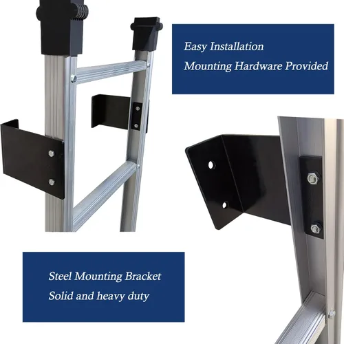 Miniatura 3 de Escalera de sótano con 5 peldaños, 54 pulgadas de alto de aluminio para ventana, escalera de escape de incendios en ambientes húmedos con capacidad
