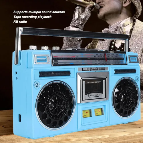 Miniatura 3 de Reproductor de cinta de casete portátil - Reproductor de casete retro, FM MW SW1 SW2 Radio estéreo, grabadora de reproductor de cinta de casete