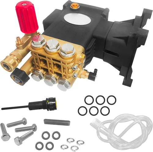Miniatura 9 de Bomba de lavado a presión de 3400 PSI, 3.0 GPM, bomba de repuesto de eje de 3/4" 2500-3400 psi Restore Cleaning Power • Fits 5–8HP Engines • Brass