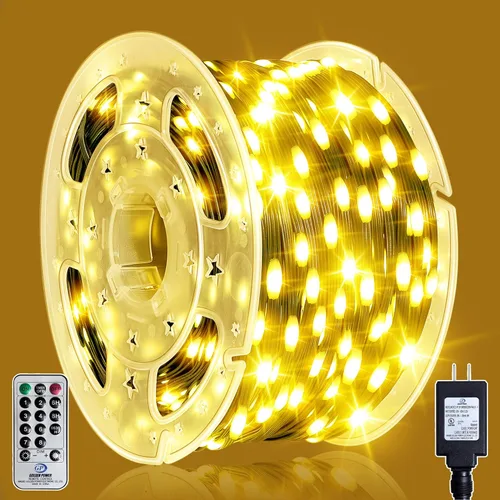 Miniatura 11 de Luces de Navidad para exteriores, 600 LEDs 59.99 m de luces de Navidad para árbol, impermeables IP67, 11 modos, luces festivas cálidas y Cable